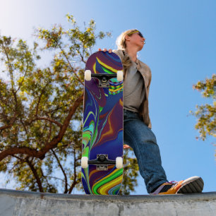 The Magic of Summer , Abstract 3D Art Skateboard