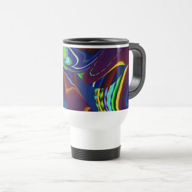 The Magic of Summer , Abstract 3D Art Travel Mug (Front Right)