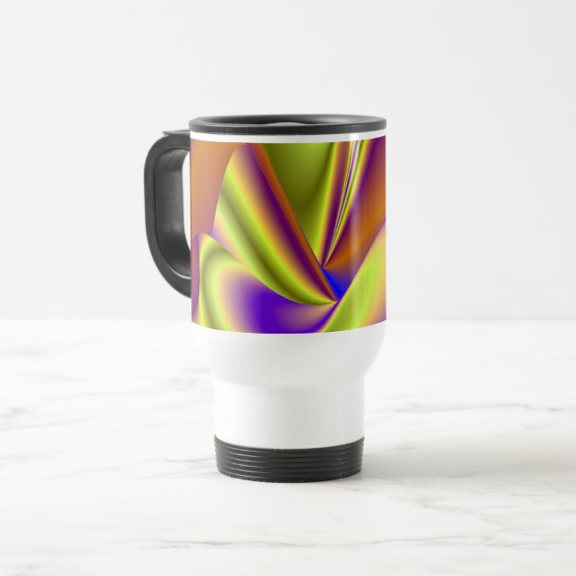 The Magic of Summer , Abstract 3D Art Travel Mug (Front Left)