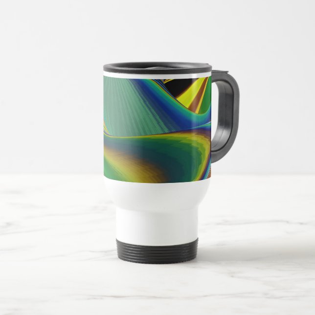 The Magic of Summer , Abstract 3D Art Travel Mug (Front Right)