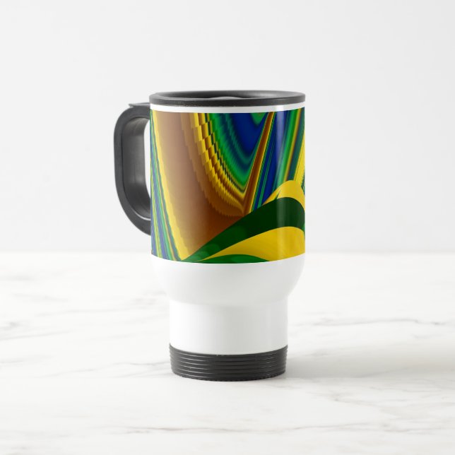 The Magic of Summer , Abstract 3D Art Travel Mug (Front Left)