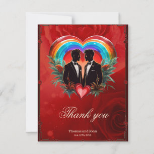 The magic of the moment: elegant gay silhouettes.  thank you card