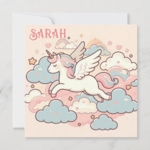 The Magic of Unicorns (Customise with Name) Invitation