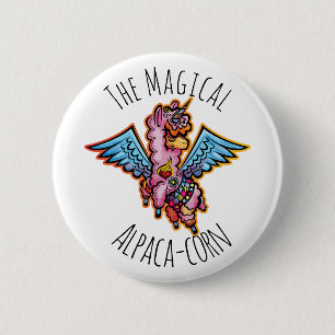 The Magical Alpaca-corn 6 Cm Round Badge