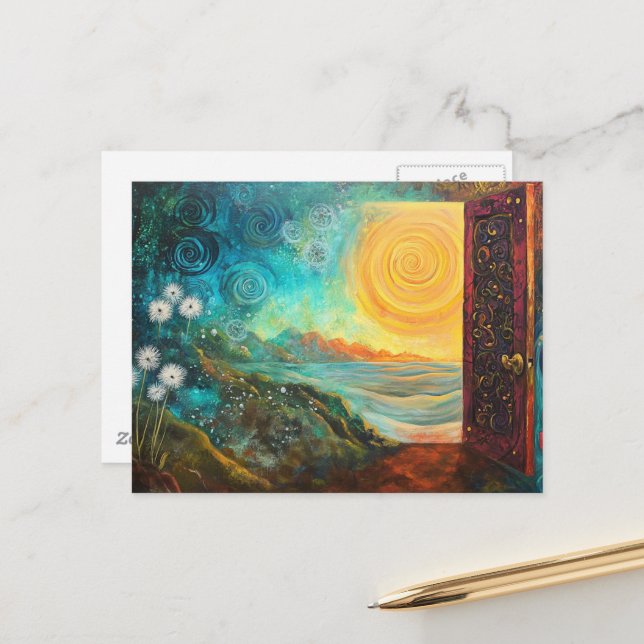 The magical garden portal doorway postcard (Front/Back In Situ)