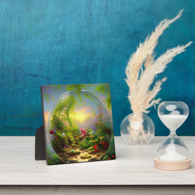 The Magical Terrarium Digital Art Tabletop Plaque (Insitu)
