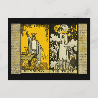 The Magician and The Tower Tarot 2 Postcard