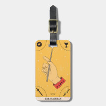 The Magician hand four elements tarot card yellow