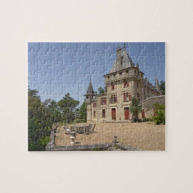 The magnificent Chateau de Pressac and garden Jigsaw Puzzle (Horizontal)
