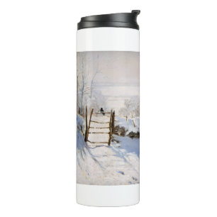 The Magpie Bird (Winter Scene) (by Claude Monet) Thermal Tumbler