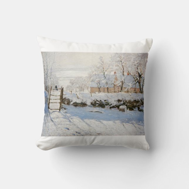 The Magpie by Claude Monet Cushion (Front)
