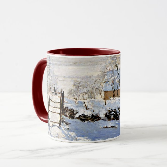 The Magpie, famous painting by Monet Mug (Front Left)