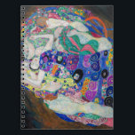 The Maiden, 1913 by Gustav Klimt Notebook<br><div class="desc">Gustav Klimt - Virgin, 1913. The abundance of the flowers in the painting symbolises the evolution into womanhood. The painting depicts seven women that are interlacing. Each woman represents a particular life stage. The painting touches on various topics of human life, such as love, sexuality and regeneration that are depicted...</div>