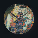 The Maiden, 1913 (oil on canvas) Round Clock<br><div class="desc">Image:107472  The Maiden,  1913 (oil on canvas). Klimt,  Gustav (1862-1918). Narodni Galerie,  Prague,  Czech Republic.  Art,  Fine Art.</div>