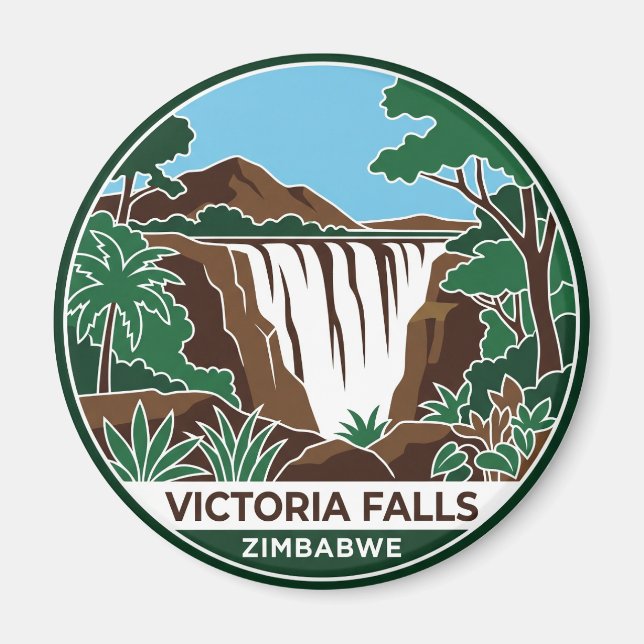 The Main Falls, Victoria Falls Zimbabwe Magnet (Front)