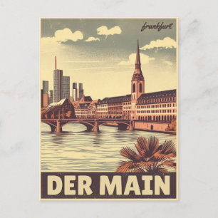 The main river in germany- der main frankfurt postcard