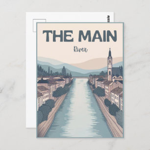 The main river in germany- der main frankfurt postcard