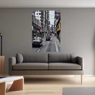 The main road of my city   AI Art Poster