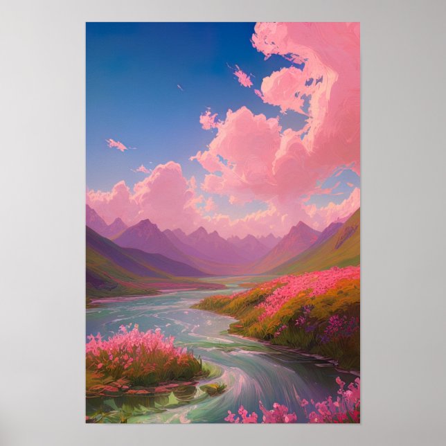 The Majestic Beauty of a Rushing River Poster (Front)