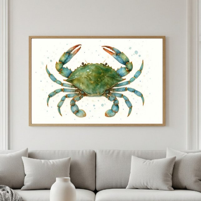 The Majestic Blue Crab | Ocean Spirit Artwork Poster (Creator Uploaded)