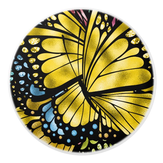 The Majestic Butterfly Ceramic Knob (Front)