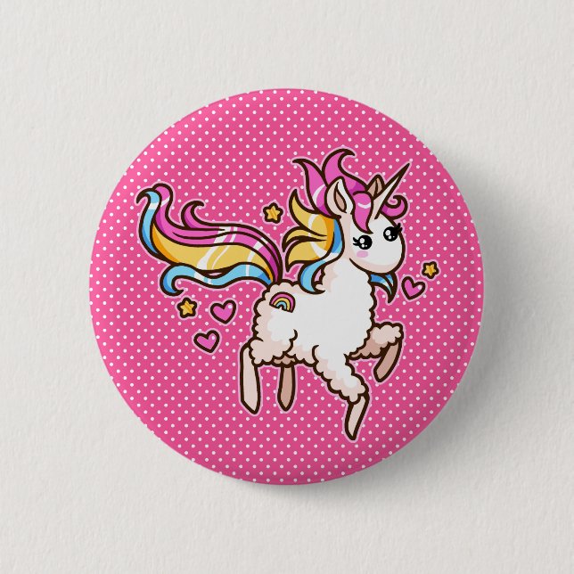 The Majestic Llamacorn 6 Cm Round Badge (Front)