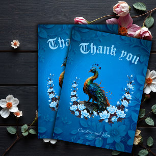 The majestic peacock: A play of colours in nature. Thank You Card