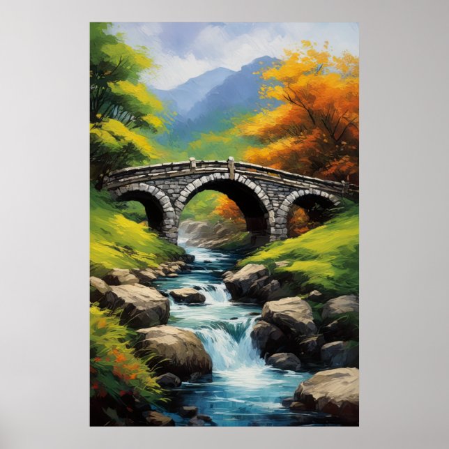 The Majesty of a Rocky Stream Crossing Poster (Front)