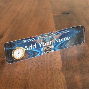 The Majesty Of Arsencia Desk Nameplate With Clock