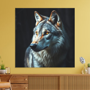 "The Majesty of the Wild: The Alpha in the Forest" Canvas Print