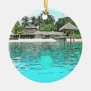The Maldives Southeast Asia Holiday Christmas Ceramic Tree Decoration