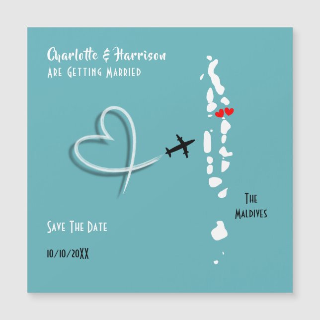 The Maldives Wedding Destination Save The Date (Front)