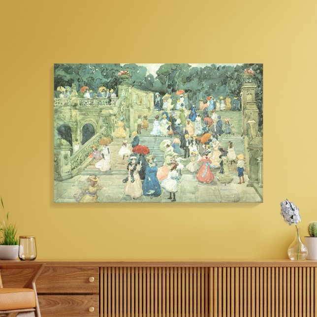 The Mall, Central Park by Maurice Prendergast Canvas Print (Insitu(LivingRoom))