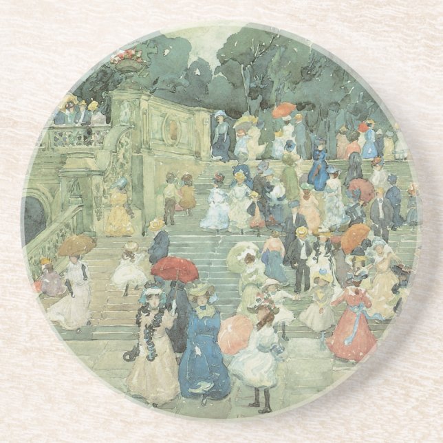 The Mall, Central Park by Maurice Prendergast Coaster (Front)