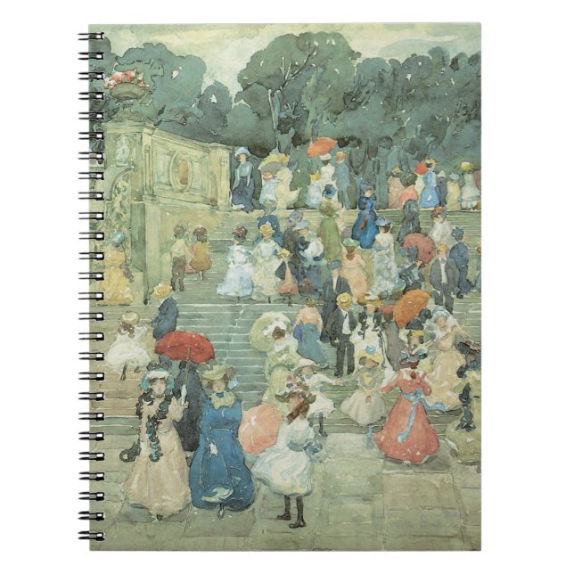 The Mall, Central Park by Maurice Prendergast Spiral Notebook (Front)