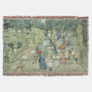 The Mall, Central Park by Maurice Prendergast Throw Blanket