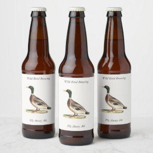 The Mallard or Wild Duck (Anas platyrhynchos) Beer Bottle Label