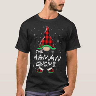 The Mamaw Gnome Red Buffalo Plaid Christmas Pajama T-Shirt