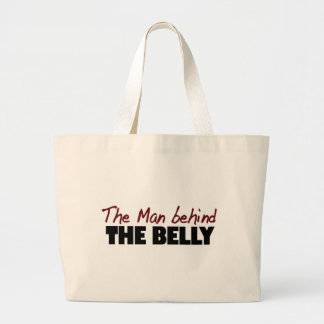The Man Behind The Belly Large Tote Bag