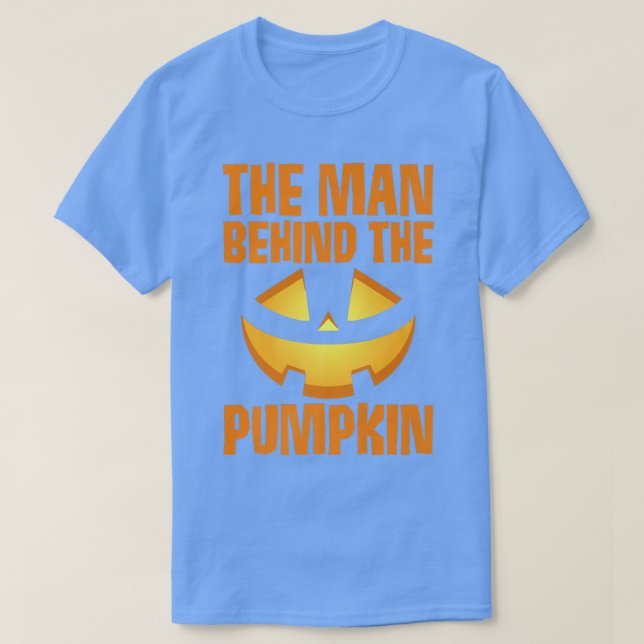 The Man Behind The Pumpkin Pregnancy Reveal Hallow T-Shirt (Design Front)