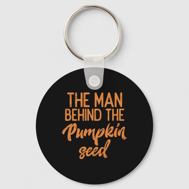 The Man Behind The Pumpkin Seed Halloween Pregnanc Key Ring (Front)