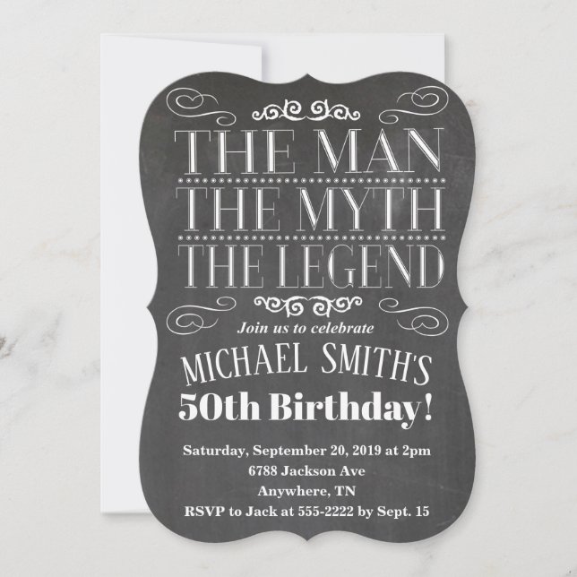 The Man Birthday Invitation (Front)