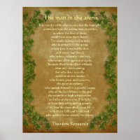 "The man in the arena" Parchment with ivy