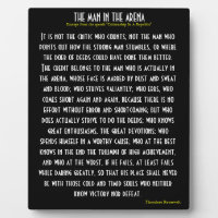 'The Man In The Arena' Plaque