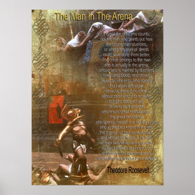 "The man in the arena" Theodore Roosevelt Poster (Front)