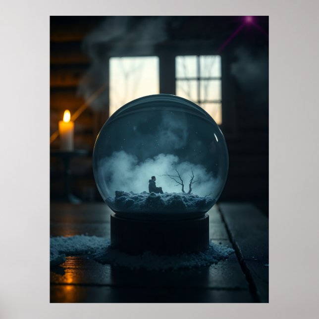 The Man in the Globe – Mystical Surreal Wall Tapes Poster (Front)