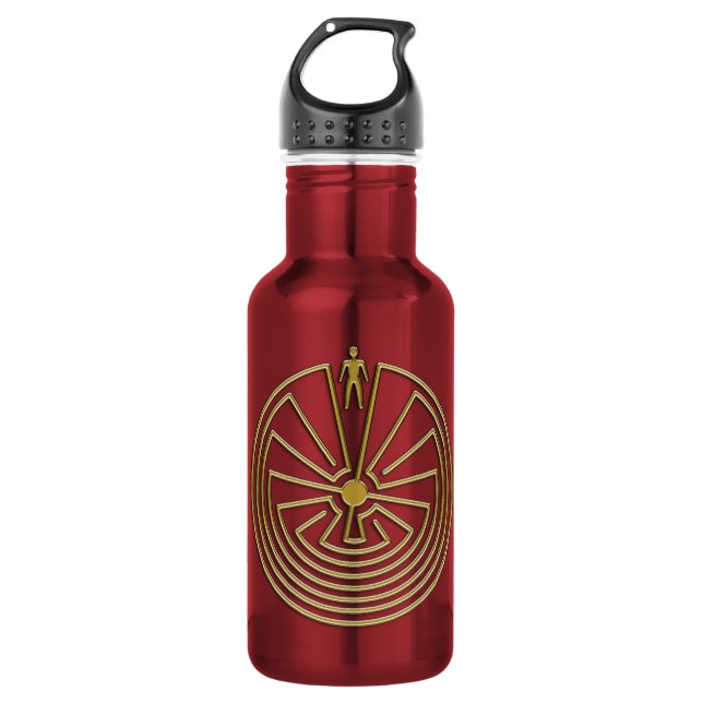 The Man in the Maze - gold 532 Ml Water Bottle (Front)