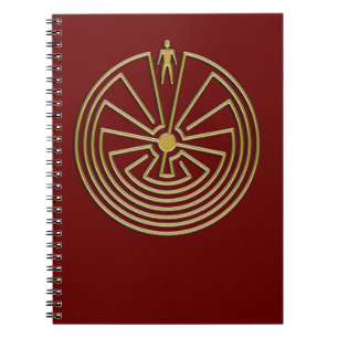The Man in the Maze - gold Spiral Notebook