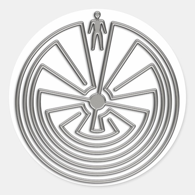 The Man in the Maze - silver Classic Round Sticker (Front)