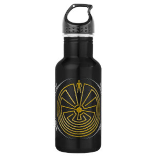 The Man in the Maze - Tribal gold silver 532 Ml Water Bottle